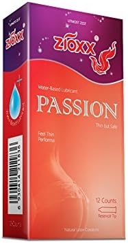 Zioxx Thin Fit Passion Condoms Water Based Lube 12 Pieces