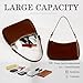 Shoulder Bags for Women Leather Hobo Sling Tote Handbag Retro Clutch Purse with 2 Removable Straps and Zipper Closure (brown)
