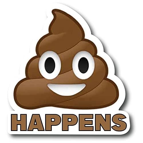 Image of Magnet Me Up Shit Happens Poop Emoticon Magnet Decal, 5 Inch, Heavy Duty Automotive Magnet for Car Truck SUV Or Any Other Magnetic Surface
