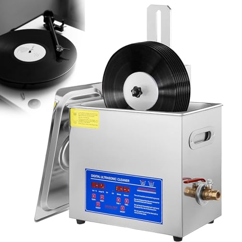 Pulitore per Dischi in Vinile A Ultrasuoni, Pulitore per Gioielli 6L, Pulitore per Dischi in Vinile A Ultrasuoni 180W, Macchina per La Pulizia di Protesi Dentarie