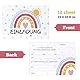 MumdoYAL 12 Stück Einladungskarten Kindergeburtstag | Karten mit Regenbogen- Herzform-Sonne-Motiven | Mädchen & Jungen | geburtstagseinladungen | Größe：150mmx108mm | Papiergewicht ：350g