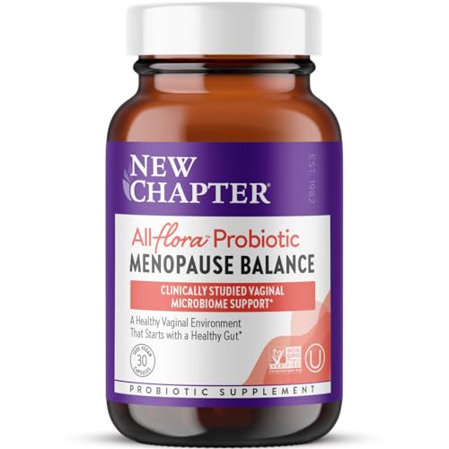 New Chapter All-Flora Probiotic Menopause Balance Ultra-Concentrated Probiotics for Women with Black Cohosh for Menopause Hot Flashes 100% Vegan 30 Vegan Capsules