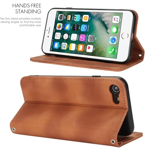 Jaorty Case for iPhone SE 3rd/2nd/8/7 Wallet with Wrist Strap,Matte Khaki - image 2