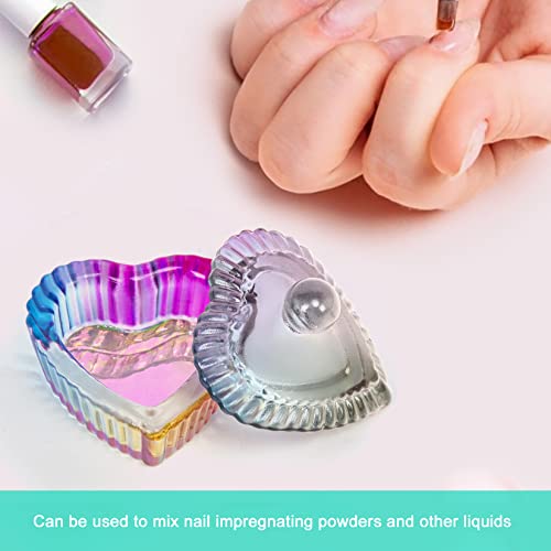 2PCS Nails Tips Art Dappen Dish con Tapa y 120PCS Uñas miniatura 5