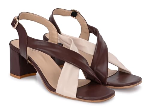 Image of Karaddi Women Fashion Sandal | Ladies Sandals Pull On Block Heels for Women | Office Wear Footwear for Women | Party Sandals for Women | Back Strap Ladies Sandal