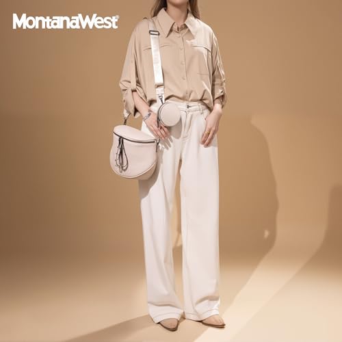 Image of Montana West Crossbody Bag for Women, Large Bum Bag Purse Soft Vegan Leather Travel Fanny Pack with Coin Purse