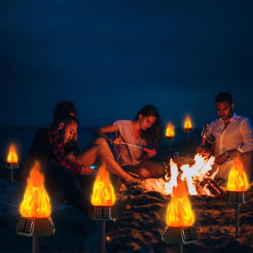 Image of Toodour Solar Halloween Lights Outdoor, 4 Pack Solar Torch Light Waterproof