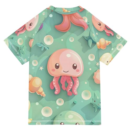 Sea Animal Cute Girls Bathing Suit UV Protection Activewear Swimwear Beach Tops 3T2