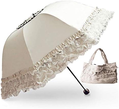 WANLIAN Lace Windproof Folding Sunny and Rainy Umbrella Ultraviolet-Proof Anti Sun UV Protection Parasol Umbrella