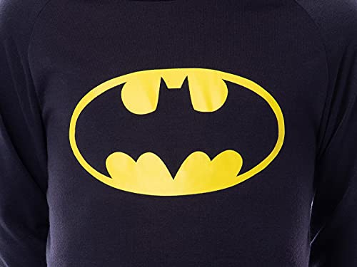 Intimo Dc Boys' Batman Bat-Symbol Tossed Print Raglan Sleep Pajama Set Shirt Pant (8) Black #TOP2