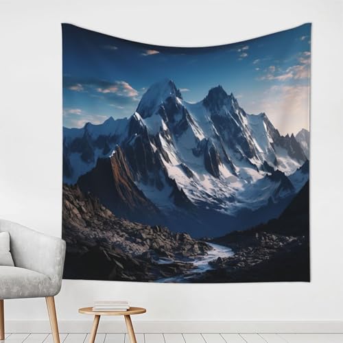 LHDGBWC Tapiz de montaña de nieve derretida para dormitorio, decoración de pared, tapices estéticos, 60 x 40 pulgadas, decoración de pared, pósteres, tapiz bohemio para sala de estar, dormitorio