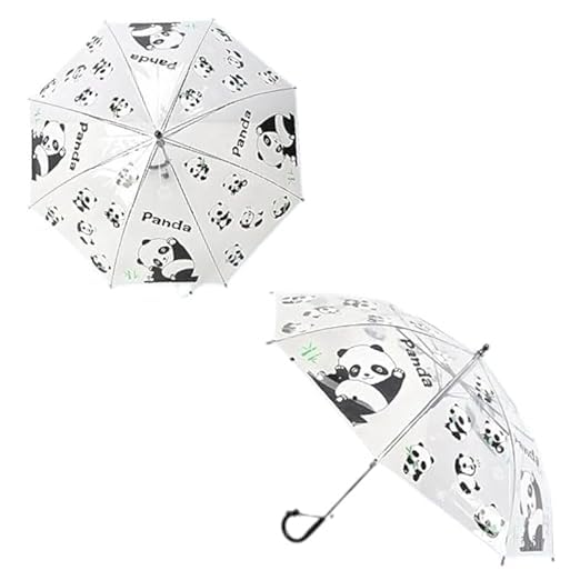 Image of Kraptick Transparent Printed Umbrella for Kids, Stylish & Cute Child Safe Umbrella for Rain, Automatic Water-Proof Umbrellas for Children's /Boys /Girls /Kids (MFP /1112-V)