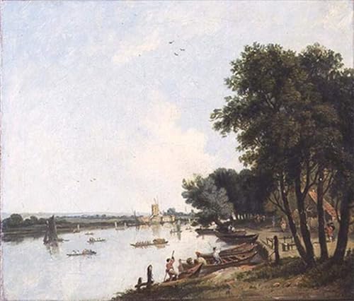 Toile peinture de la Tamise à Chelsea par William Hodges déco salon 60x90cm