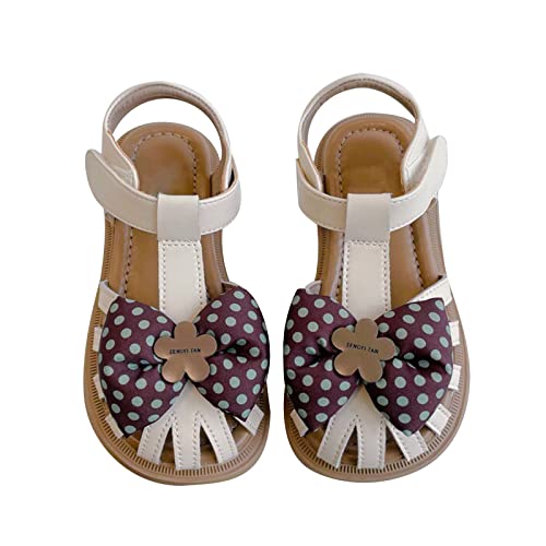 sfdgfhyf Tennis Shoes for Toddler Kids Baby Girls Sandals Summer Polka Dot Flower Bow Sweet Dwarf With Shoes for2 to