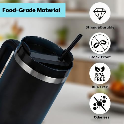 200 pitillos desechables negros para vasos de 40 oz miniatura 3