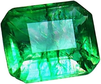 9-10 Ct Natural Green Emerald Certified Loose Emerald Cut Gemstone for Jewellery Making - 14x7 MM