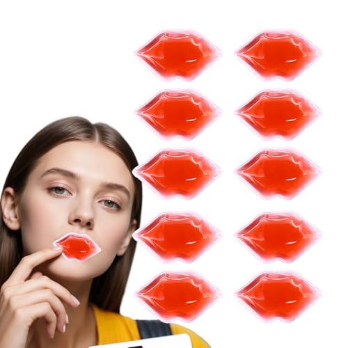 Lip Ice Pack for Cosmetic (10 PCS) After Lip ice Treatment reusableip Shape ice Pack to Relieve Pain and Relax Lips Anti-Aging Lip careto Reduce Lip Swelling