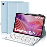 【Angles de vision réglables】L'étui clavier pour Lenovo Tab 10.1 offre trois angles de vue. Ses fentes antidérapantes intégrées assurent une bonne stabilité de la tablette et évitent tout risque de basculement. Il s'ajuste facilement à l'angle qui vous convient le mieux. Cela rend l'Pad fonctionner comme un ordinateur portable, soit Parfait pour travailler, écrire, prendre des notes, taper et éditer ou regarder des vidéos.