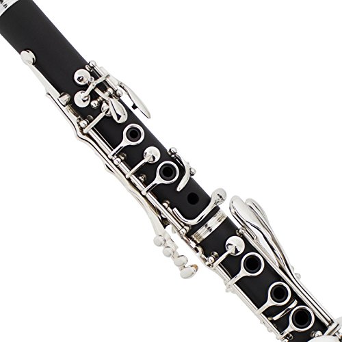 Image of Mendini by Cecilio Ebonite Bb Clarinet with 2 Barrels, Cleaning Kit - Black