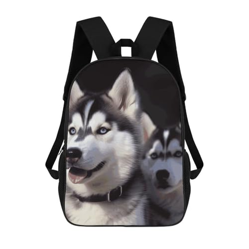 Husky Dog Bookbag - Ultra Lightweight Portable Backpack Work Travel Backpack for Men Women Fits 16 Inch Notebook