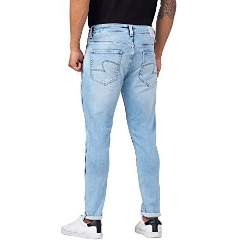 Image of Spykar Men's Kano Slim Fit Mid-Rise Jeans (Ankle Length)