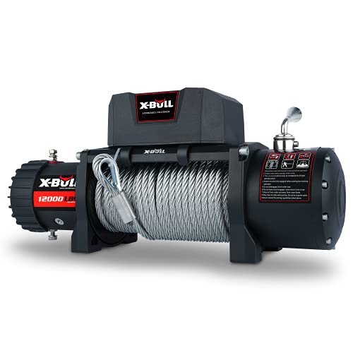 X-BULL12V Wireless Steel Cable 12000LBS/5443KGS Electric Winch for 4WD 4x4 Off Road Vehicle Boat Truck