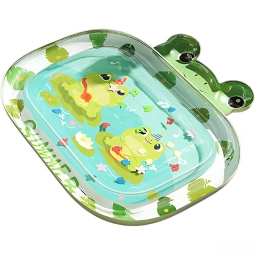Dearollingベビープレイマット ウォーターマット 熱中症予防 屋内水遊び コンパクト 冷感ひんやり 安全環境配慮 PVC 厚手耐摩擦 うつ伏せ練習 収納可能 知育玩具付き (70cm×50cm,B)