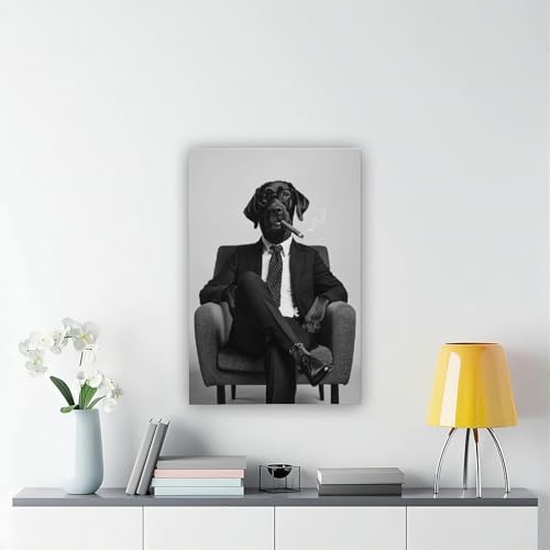 Toile labrador fumant 60x90 cm - Tableau déco moderne salon - 6