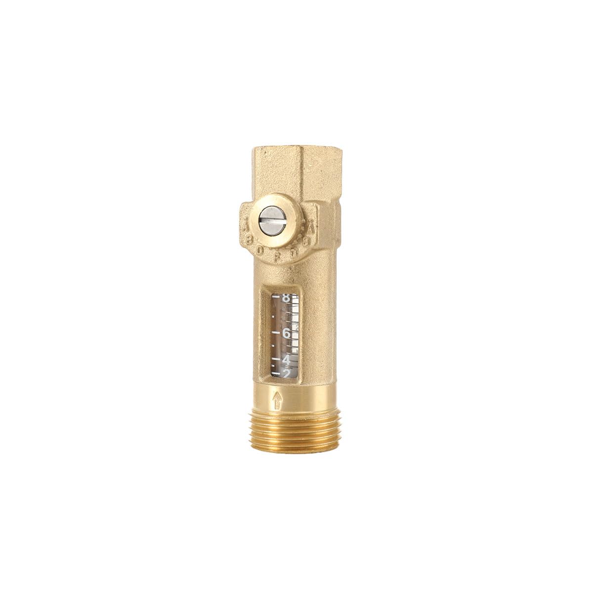 Misuratore di flusso in ottone, filettatura esterna 3/4 DN 20, portata 2-8 l/min