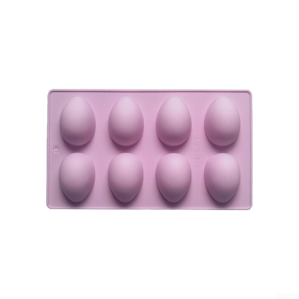 Lecreatekit Purple Easter For Moulds Easter Egg, Easter Egg Colorful Easter With 8 Cavity Easter For Mold Silicone Pan For Easter Party(Purple)