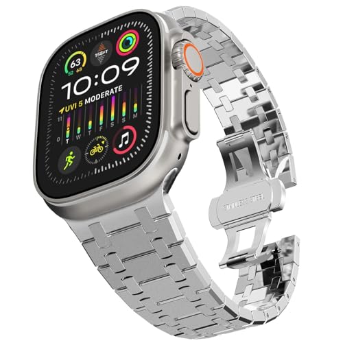 Bracelet en acier inoxydable pour Apple Watch Ultra 2 49mm et Series 9 45mm