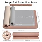 WOHAO Extra Thick 8mm Yoga Mat, 72"x28" Non Slip Exercise Mat, Reversible 2-Sided Dual Color Premium POE Material, with Carrying Strap for Yoga, Pilates, Home Gym - Image 5
