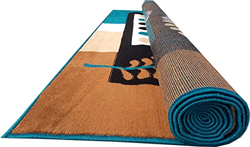 Image of Acrylic Rectangular Carpet for Hall | Mat for Living Room | 5x7 Feet Blue | Anti-Skid Carpets | Carpet for Bedroom Floor | Galicha for Hall | Home & Decor (150x195 CM - Blue Color)