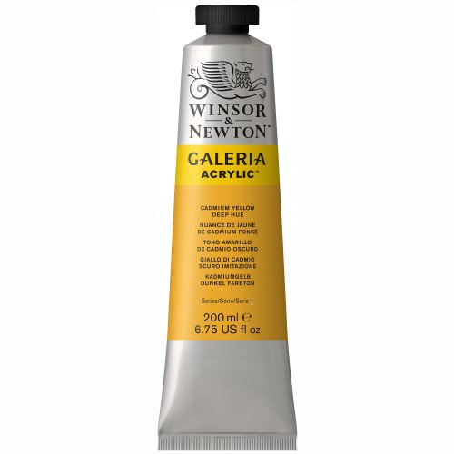 Image of Winsor & Newton Galeria Acrylic Color Tube, 200ml, Cadmium Yellow Deep Hue