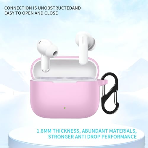 Image of Anvique Silicone Protective Case Cover for Oppo Enco Buds 3 Pro, Earbuds Accessories (Pink S)