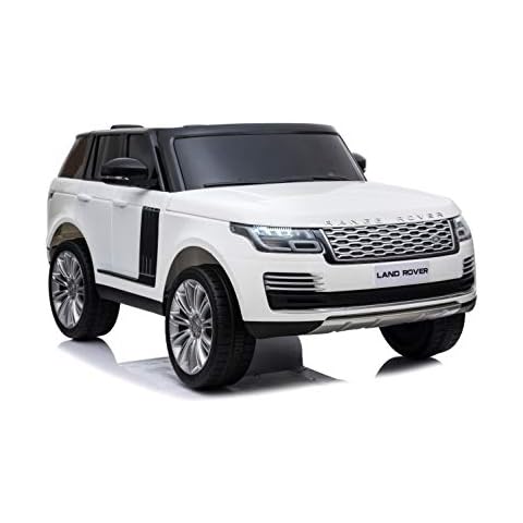 Kinderfahrzeug Elektro Auto R. Rover Doppelsitzer - lizenziert - 2X 12V7AH, 4 Motoren- 2,4Ghz Fernsteuerung, MP3, Ledersitz+Eva (Weiß) Cover
