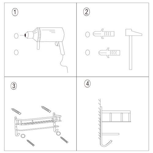 Erddcbb Shower Caddy Hanging 2-Tier Storage Basket Large Hangable Shower Caddies Rack With 3 Towel Hooks Space Aluminum Shelf Bathroom Toilet Hanging Rod #TOP6