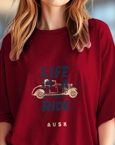 Image of AUSK Womens Oversized T-Shirts || Oversize Printed Tshirt for Women