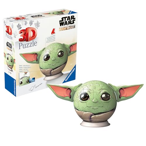 Ravensburger 3D Puzzle 11556 - Puzzle-Ball Grogu - Puzzle-Ball mit ansteckbaren...