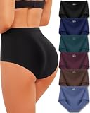 High Waisted Seamless Underwear Women's Briefs Panties No Show 6 Pack M