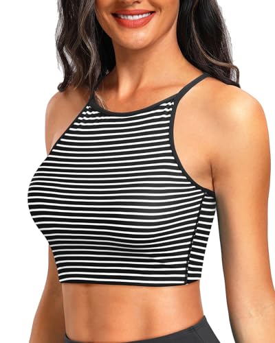 Aqua Eve Women's Sport Bra Bikini Tops Racerback Swimsuit High Neck Bathing Suit Crop Swim Tops Only No Bottom3