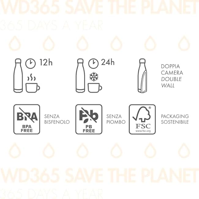 Stainless Steel Water Bottle -17 Fl Oz - Double Wall Vacuum Insulated Containers - Keeps Drinks Cold for 24 Hours and Hot for 12 - Leak Proof - BPA Free (Banana)