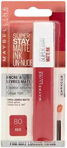 Maybelline New-York - Matowa Szminka w płynie - Długotrwała - Superstay Matte Ink - Odcień : Ruler (80), 5 ml