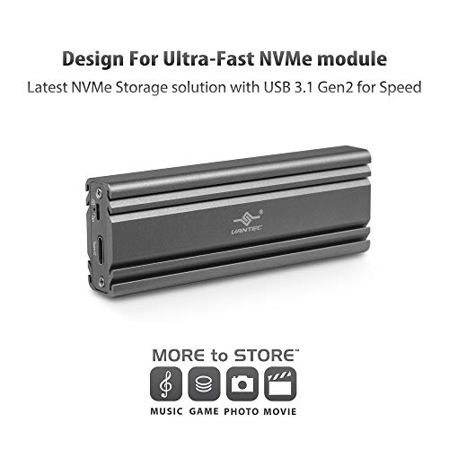 Caja externa Vantec para SSD M.2 Nvme USB 3.1 Gen 2 Tipo C miniatura 3