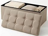 edihome, Puff Almacenaje Plegable, (38 x 110 x 38 cm), Baul, Otomana con Tapa...