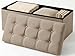edihome, Puff Almacenaje Plegable, (38 x 110 x 38 cm), Baul, Otomana con Tapa – Banco de Tela Organizador y Asiento para Dormitorio y Pie de Cama (Beige Tostado, 38 x 110 x 38 cm)