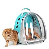 Lollimeow Cat Carrier Backpack, Bubble Expandable Backpack Carrier, Pets and Small Dogs,Airline-Approved, Designed for Travel, Hiking, Walking & Outdoor Use (Front Expandable-Green)