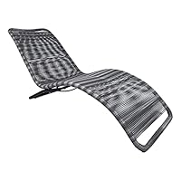 CHARLES BENTLEY Zanzibar Sun Lounger Bed, Grey Sunbed Seat, Garden, Soft Woven PE Rattan, Furniture, Indoor, Outdoor, Patio, Seating For One, Powder Coated Steel, Modern, Contemporary (59x161x76cm)