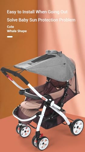 SAMiGO Universal Baby Stroller Sun Shade - UPF50+ UV Protection, Breathable & Waterproof, Fits Most Prams, High Landscape & 2 - Way Strollers, with Viewing Window & Magic Tape Design - Image 6