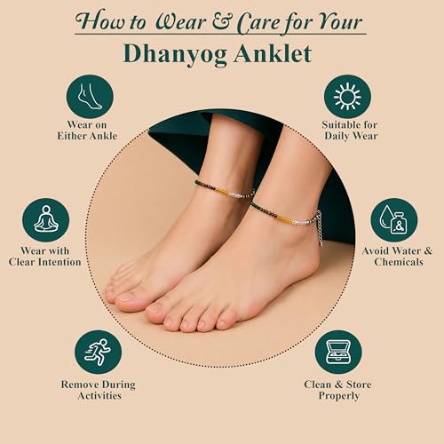 Image of JD FRESH Natural Pyrite Stone Anklet for Women /Raw Pyrite Bracelet /Silver Anklet /Black Metal Anklets /Natural Stone Jewellery for Wealth, Luck & Protection /Best Gift Item